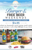 Beer & Free Burger Weekends at Rackam's Beer & Free Burger Weekends at Rackam's
