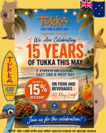 15% off for 15 Years of Tukka!