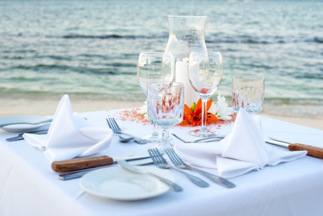 Tides Restaurant Table on the Beach