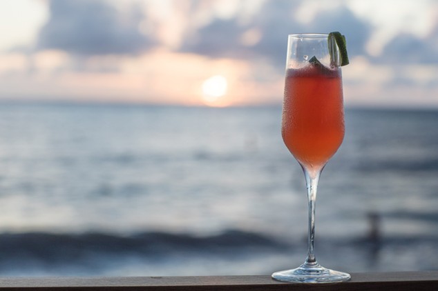 Coccoloba Watermelon Cocktail Overlooking Sunset